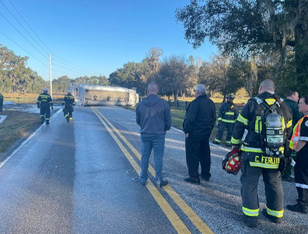 Pasco County Fire Rescue, Pasco County Emergency Management, Pasco County Sheriff's Office, and DEP are on the scene of an overturned fuel tanker just north of Bellamy Brothers Blvd. and Johnston Rd intersection in the Darby community of Pasco County.