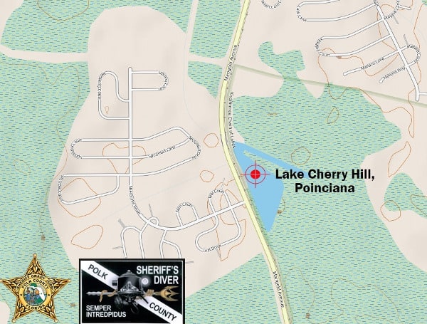 Deputies in Polk County are searching for a suspect that stole an idling car and dumped it in a Poinciana lake on Sunday.