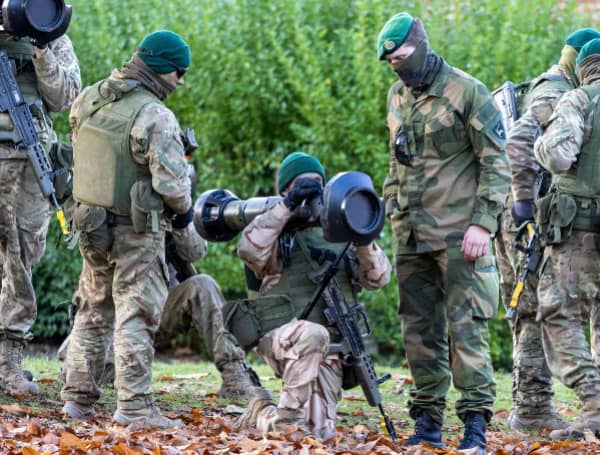 Soldiers from Ukraine take part in a training exercise organised by members of the Joint Expeditionary Force (JEF), in the north east of England on November 9, 2022. (Photo by ANDY COMMINS/POOL/AFP via Getty Images)