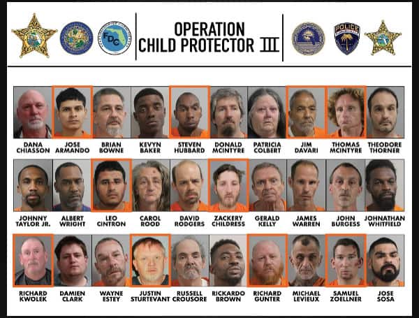 Polk County Sheriff's Office detectives arrested 30 suspects during a two-week-long investigation that focused on sexual predators who target children, convicted sexual predators, and offenders who are required to comply with Florida's registration laws, including current restrictions in place based on their status. 