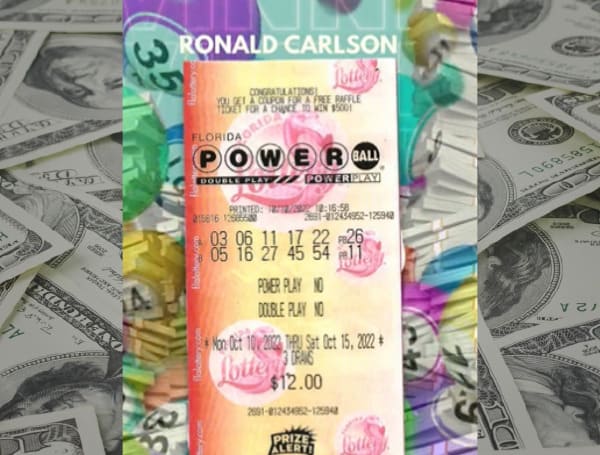 Today, the Florida Lottery announces that Ronald Carlson, 62, of Tampa, claimed a $1 million prize from the POWERBALL® drawing held on October 10, 2022, at the Lottery's Tampa District Office.