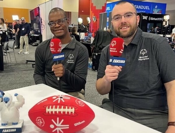 Special Olympics Florida athlete Malcom Harris-Gowdie lived out his dream last week, working as a broadcaster at Super Bowl Media Row in Phoenix. 