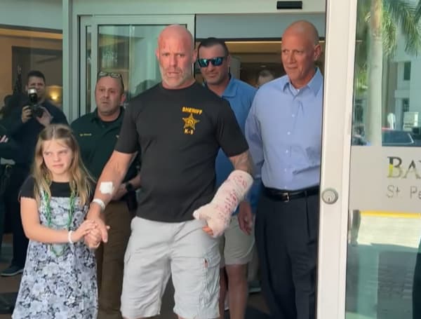 Corporal Matthew Aitken being released from Bayfront Health in St. Petersburg