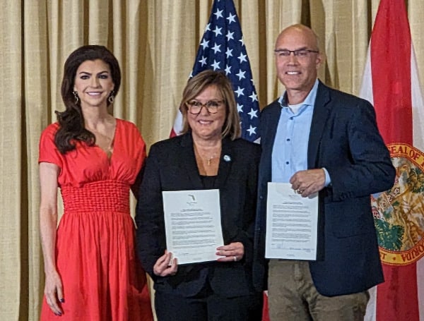 Florida First Lady Casey DeSantis Expands 'Hope Florida' To Include Private Sector Entities 5 First Lady Casey DeSantis with Walgreen Regional SVP Nivia Santiago and TECO CEO Archie Collins (Photo by TFP)