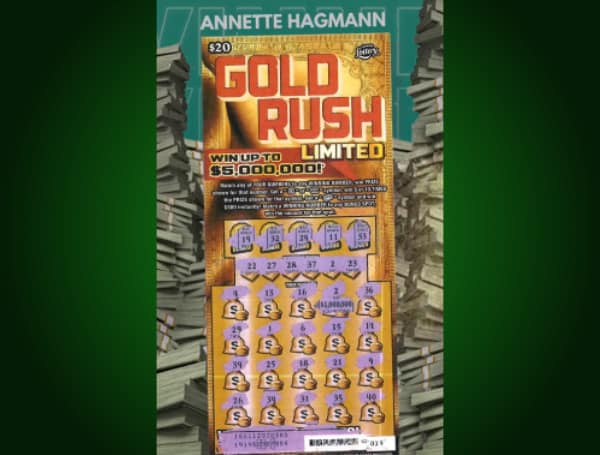 Today, the Florida Lottery (Lottery) announces that Annette Hagmann, 68, of Altamonte Springs, claimed a $1 million prize from the GOLD RUSH LIMITED Scratch-Off game at the Lottery's Orlando District Office.