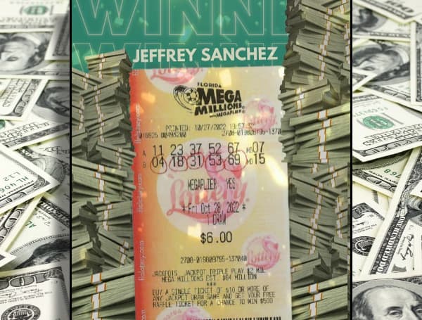 Today, the Florida Lottery announced that Jeffrey Sanchez, 52, of Brandon claimed a $2 million prize from the October 28, 2022, MEGA MILLIONS® drawing at the Lottery's Tampa District Office.