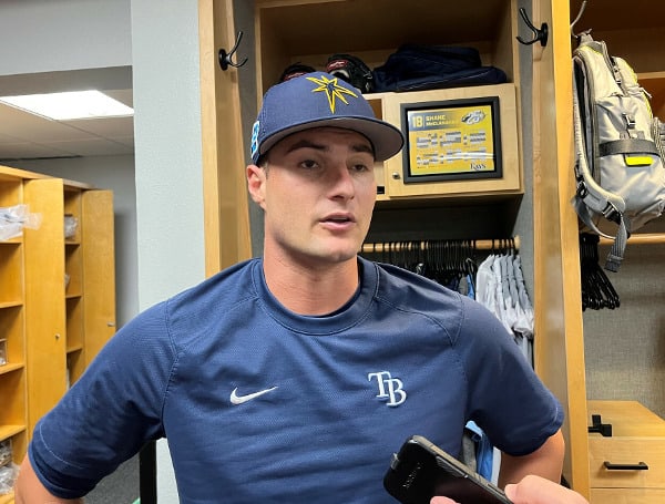 Rays ace Shane McClanahan had a good command of his pitches Monday in an afternoon spring training game against the Marlins at Tropicana Field.  
