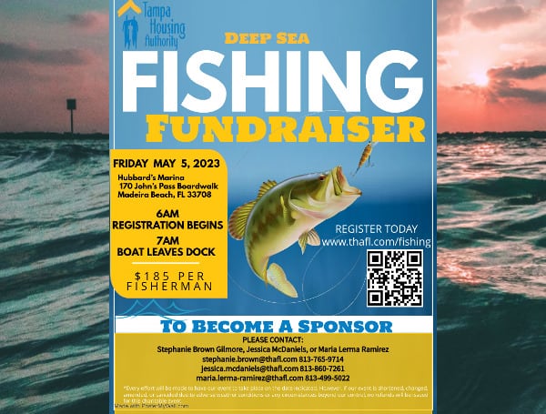 The Tampa Housing Authority is holding its 6th Deep Sea Fishing Tournament Fundraiser, on Friday, May 5, at the Hubbard’s Marina.