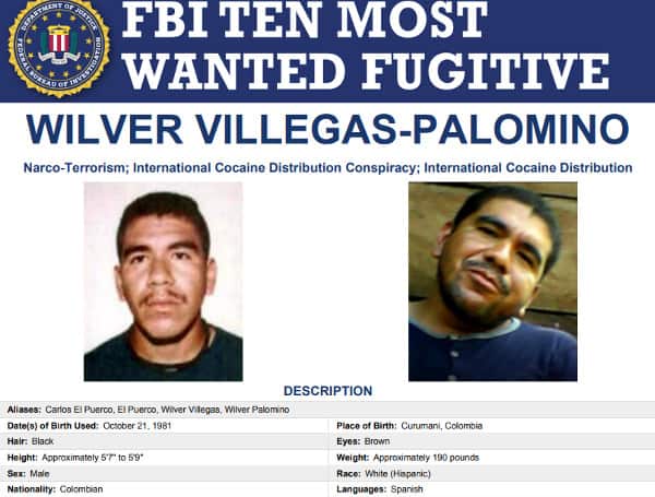 FBI Director Christopher Wray, the FBI Houston Field Office, and the U.S. Attorney’s Office in the Southern District of Texas announced the addition of Wilver Villegas-Palomino to the FBI’s Ten Most Wanted Fugitives list for his alleged involvement in narcoterrorism and drug trafficking activities.