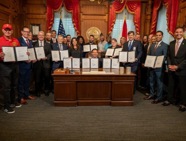 Florida Governor Ron DeSantis signed eight bills to support Florida’s military members and their families Friday.