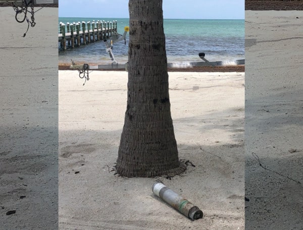 A military flare was discovered on a Florida beach and safely removed by the sheriff's office on Saturday.