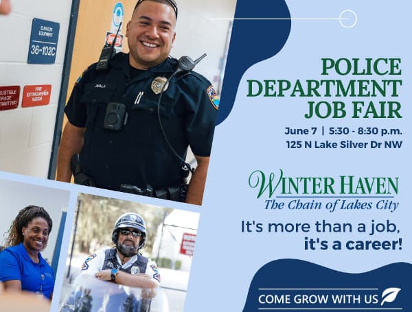 WINTER HAVEN, Fla. - Make your plans to come out to find your future career at the Winter Haven Police Department.