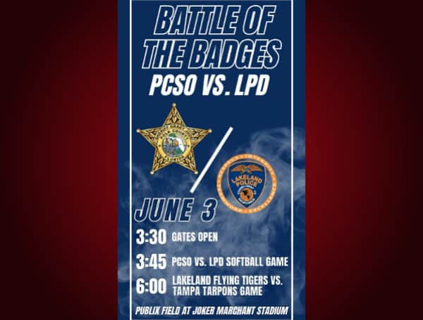 POLK COUNTY, Fla - On Saturday, June 3, 2023, the Lakeland Flying Tigers are hosting another "Battle of the Badges" charity softball event between the Polk County Sheriff's Office and the Lakeland Police Department at Joker Marchant Stadium in Lakeland. 