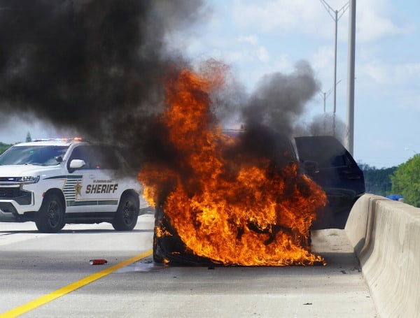 TAMPA, Fla. - Tampa Fire Rescue responded to a vehicle fire located on I-275 Northbound at the Fowler Ave. overpass at approximately 10:35 am on Tuesday.
