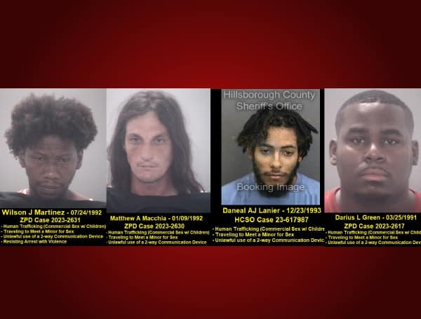 ZEPHYRHILLS, Fla. - The Zephyrhills Police Department, in conjunction with the Tampa Bay Human Trafficking Task Force, recently conducted a multi-agency undercover operation involving four arrests of men soliciting for sex.