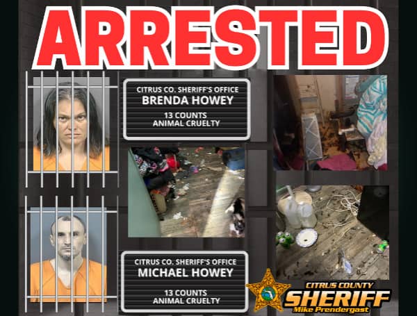 CITRUS COUNTY, Fla. - Two children and thirteen animals have been removed from a home in deplorable condition. A man and woman have been charged.