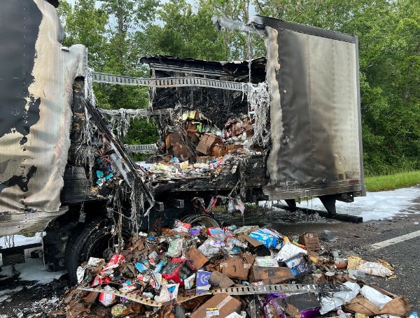 HILLSBOROUGH, Fla. - Florida Highway Patrol and fire rescue responded to a tractor-trailer that caught on fire Saturday on I-75 near the 272 Milepost.