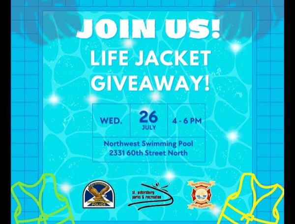 ST. PETERSBURG, Fla. - St. Petersburg Fire Rescue is partnering with St. Petersburg Police Department and St. Petersburg Parks and Recreation for a free life jacket giveaway event to help children stay safe in and around water.