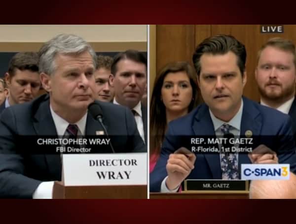 Rep. Matt Gaetz (R-FL) blasted FBI Director Christopher Wray for dodging a question by a Democrat about the agency’s FISA searches at a hearing on Wednesday and specifically asked the question. "Are you protecting the Bidens?"