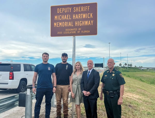 PINELLAS COUNTY, Fla. - Pinellas County Sheriff's Office unveiled a sign Wednesday officially dedicating a portion of I-275 after Deputy Michael Hartwick.