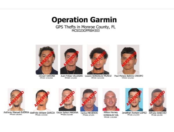 In a joint effort between multiple law enforcement agencies, 10 men were arrested following an investigation into a sophisticated marine GPS theft ring operating in South Florida.