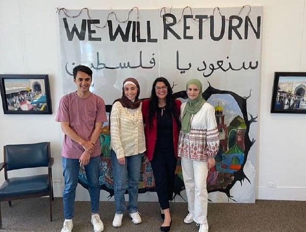 Democratic Rep. Rashida Tlaib of Michigan attended an art show in May that glorified Palestinian “martyrs” and called for the end of Zionism, according to a Facebook post.