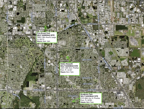 PINELLAS PARK, Fla - The City of Pinellas Park will open multiple self-service sandbag sites for residents only. Residents can get up to 10 sandbags each.