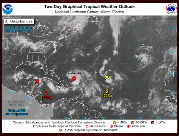 The National Hurricane Center said Friday afternoon that a storm heading toward the Gulf of Mexico was “gradually becoming better organized” and that “conditions appear conducive for further development during the next several days.”