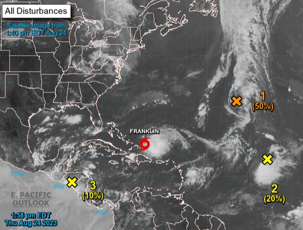 The National Hurricane Center is currently monitoring several weather disturbances in the Atlantic, and one of these systems, a low-pressure system moving across Central America, could potentially impact parts of Florida during the upcoming Labor Day weekend. 
