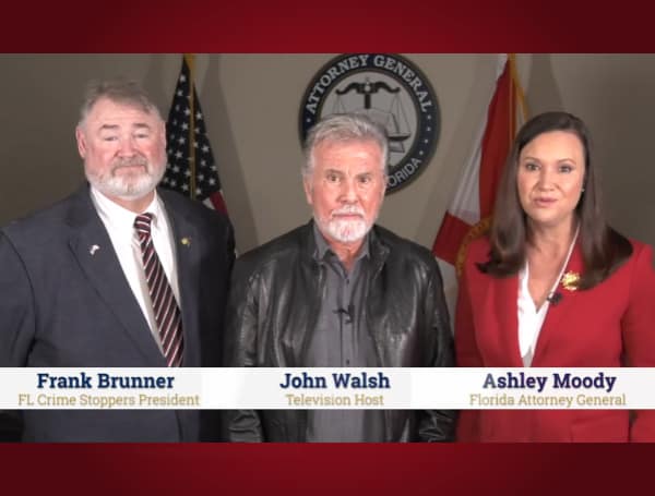 Florida Attorney General Ashley Moody and the Florida Association of Crime Stoppers announced Wednesday that they are teaming up with John Walsh from “America’s Most Wanted” and “In Pursuit with John Walsh” to fight crime in the state.