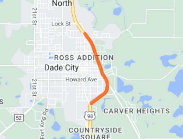 DADE CITY, Fla. - Lane closures with periodic flagging and brief traffic stops are scheduled for several areas of the US 98 Bypass between 7th Street S and Martin Luther King Jr. Boulevard from 9 a.m. to 4 p.m. Tuesday, September 12 through Thursday, September 14.