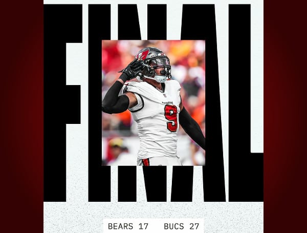 TAMPA, Fla. - The Tampa Bay Buccaneers defeated the Chicago Bears 27-17 in Week 2 of the 2023 NFL season at Raymond James Stadium in Tampa, Florida.