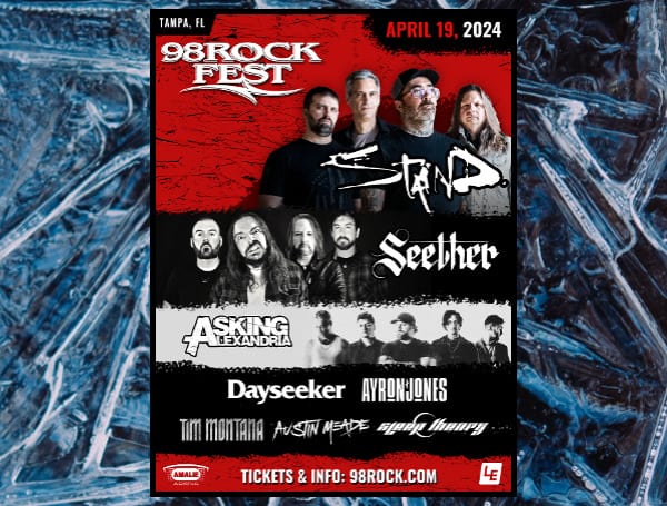 TAMPA, Fla. – 98ROCK has announced a star-studded lineup for Tampa’s premier rock festival, 98ROCKFEST presented by Reed & Reed Attorneys at Law, which will take place on Friday, April 19, 2024, at AMALIE Arena.