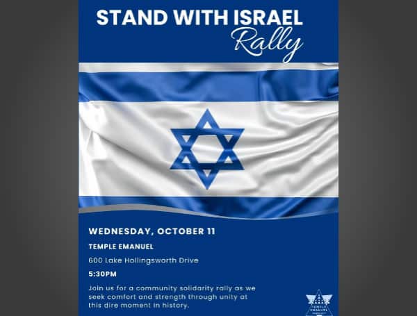 POLK COUNTY, Fla. - Polk County Sheriff Grady Judd will attend and speak at the “Stand With Israel Rally” on Wednesday, October 11, at Temple Emanuel in Lakeland (600 Lake Hollingsworth Drive).