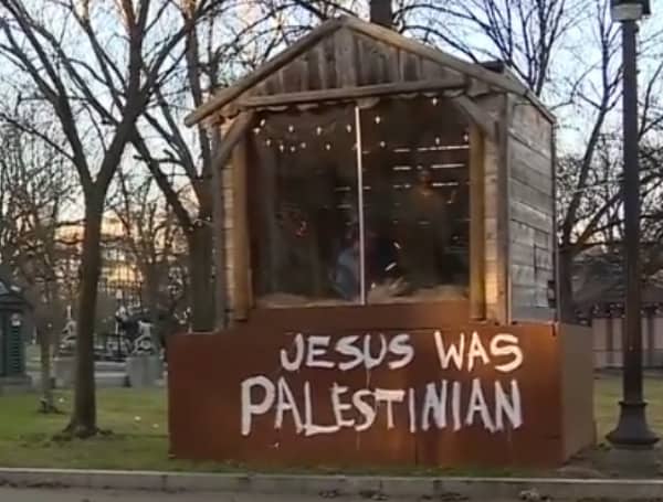 Boston police are investigating after a nativity on the Boston Common was vandalized. Source: WCVB Screengrab
