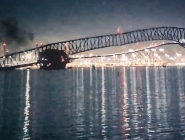 Francis Scott Key Bridge Struck in Baltimore Harbor.