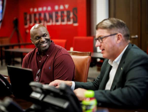 Buccaneers Head Coach Todd Bowles And GM Jason Licht In the Draft Room (Tampa Bay Buccaneers)