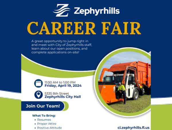 City Of Zephyrhills Holding Career Fair Friday, April 19